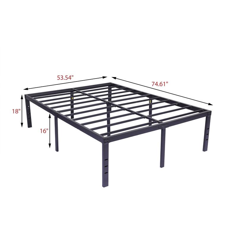 NNV 18" 3500 lbs Heavy Duty Bed Frame, Duty Steel Slat Metal Bed Frame